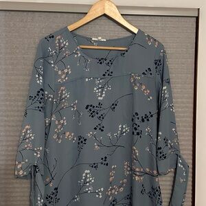 Maurices Light Blue Floral Top
